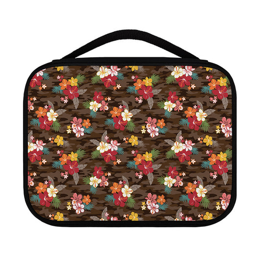Brown Camo Hibiscus Flower Print Classic Bible Case