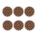 Brown Camo Hibiscus Flower Print Coaster Set