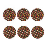 Brown Camo Hibiscus Flower Print Coaster Set