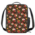 Brown Camo Hibiscus Flower Print Crossbody Lunch Bag