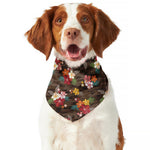 Brown Camo Hibiscus Flower Print Dog Bandana