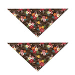 Brown Camo Hibiscus Flower Print Dog Bandana