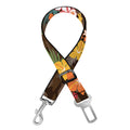 Brown Camo Hibiscus Flower Print Dog Seat Belt