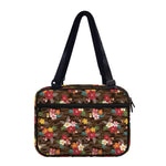 Brown Camo Hibiscus Flower Print Double Strap Bible Bag