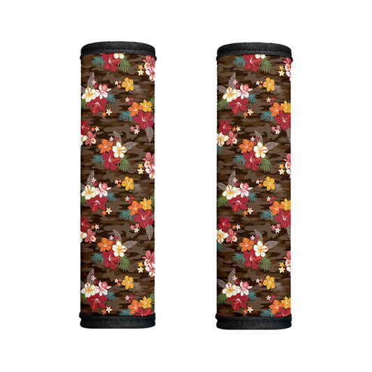 Brown Camo Hibiscus Flower Print Handle Covers