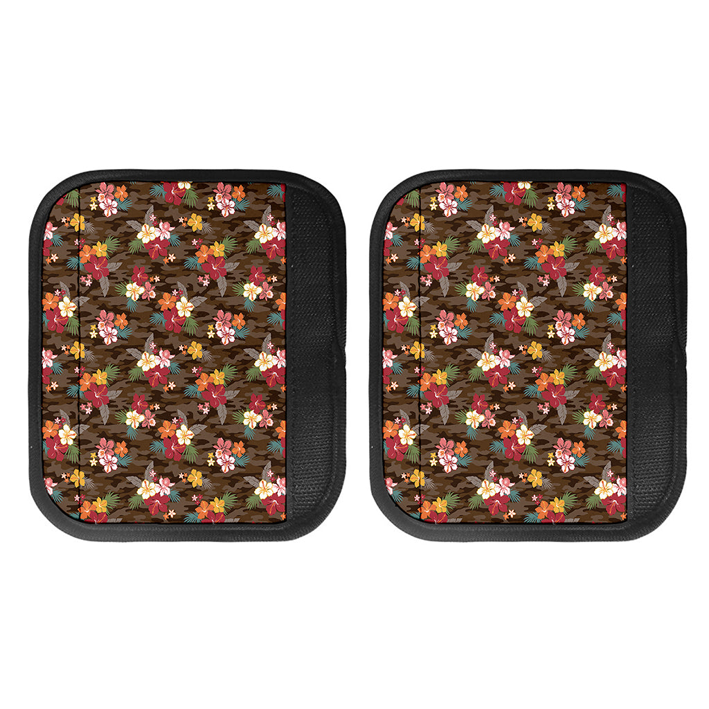 Brown Camo Hibiscus Flower Print Handle Covers