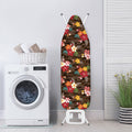Brown Camo Hibiscus Flower Print Ironing Board Cover