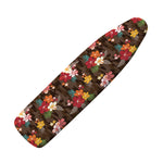 Brown Camo Hibiscus Flower Print Ironing Board Cover
