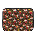 Brown Camo Hibiscus Flower Print Laptop Sleeve