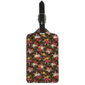 Brown Camo Hibiscus Flower Print Luggage Tag