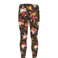 Brown Camo Hibiscus Flower Print Men's Leggings
