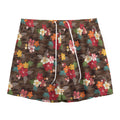 Brown Camo Hibiscus Flower Print Mesh Shorts