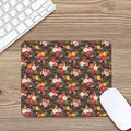 Brown Camo Hibiscus Flower Print Mouse Pad