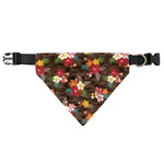 Brown Camo Hibiscus Flower Print Over The Collar Dog Bandana