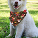 Brown Camo Hibiscus Flower Print Over The Collar Dog Bandana