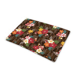 Brown Camo Hibiscus Flower Print Pet Cooling Mat Cover