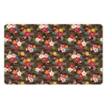 Brown Camo Hibiscus Flower Print Polyester Doormat