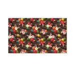 Brown Camo Hibiscus Flower Print Polyester Flag