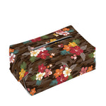 Brown Camo Hibiscus Flower Print Rectangle Tissue Box Cover