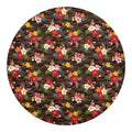 Brown Camo Hibiscus Flower Print Round Blanket