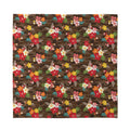 Brown Camo Hibiscus Flower Print Silk Bandana