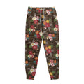 Brown Camo Hibiscus Flower Print Sweatpants