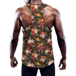 Brown Camo Hibiscus Flower Print Training Tank Top