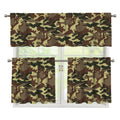Brown Camouflage Print 3 Piece Kitchen Curtains