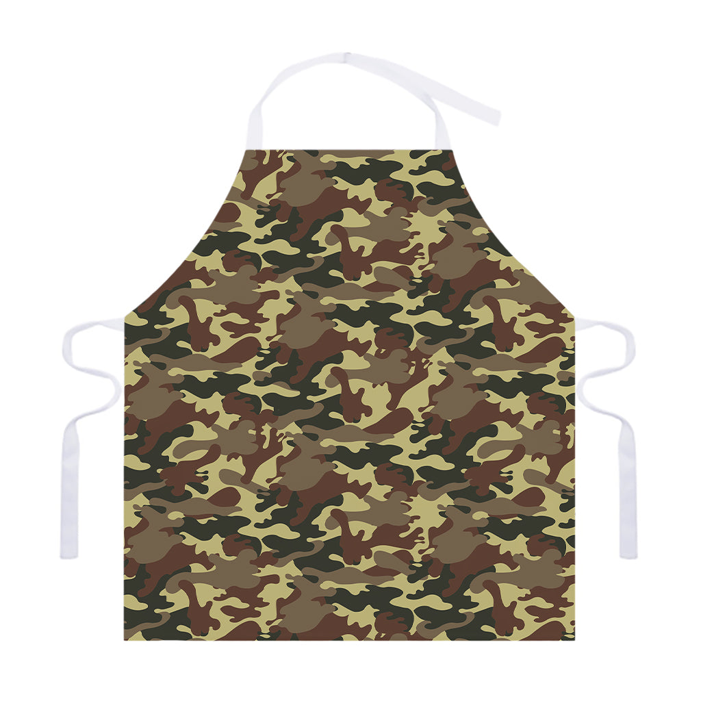 Brown Camouflage Print Adjustable Apron