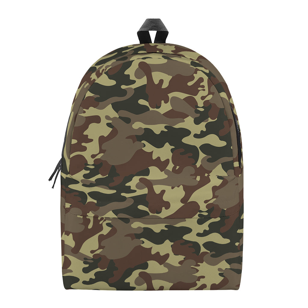 Brown Camouflage Print Backpack