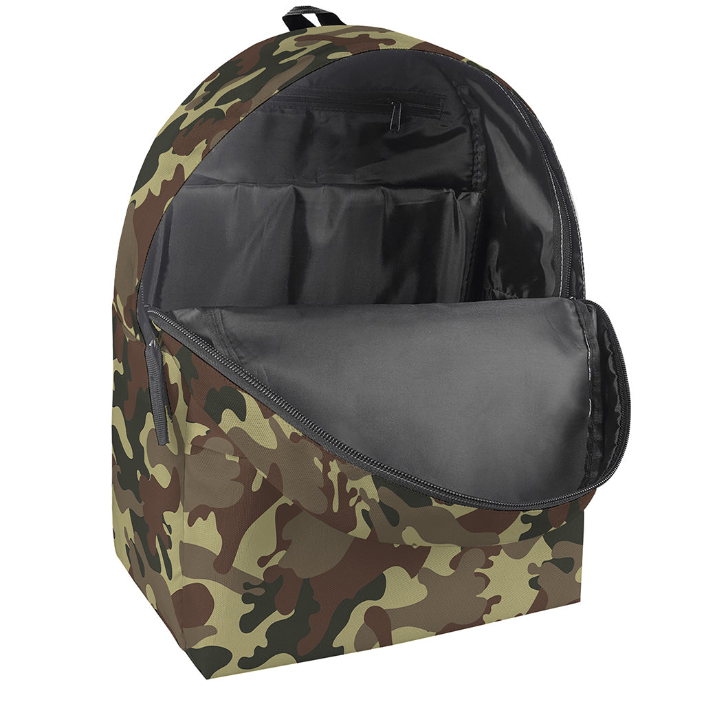 Brown Camouflage Print Backpack