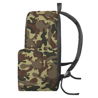 Brown Camouflage Print Backpack