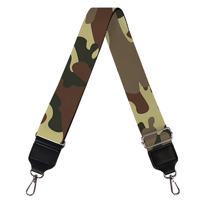 Brown Camouflage Print Bag Strap