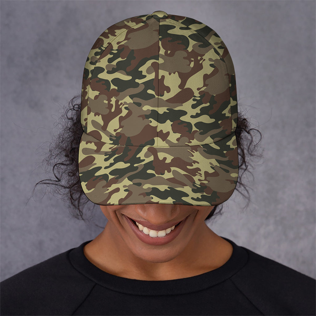 Brown Camouflage Print Baseball Cap