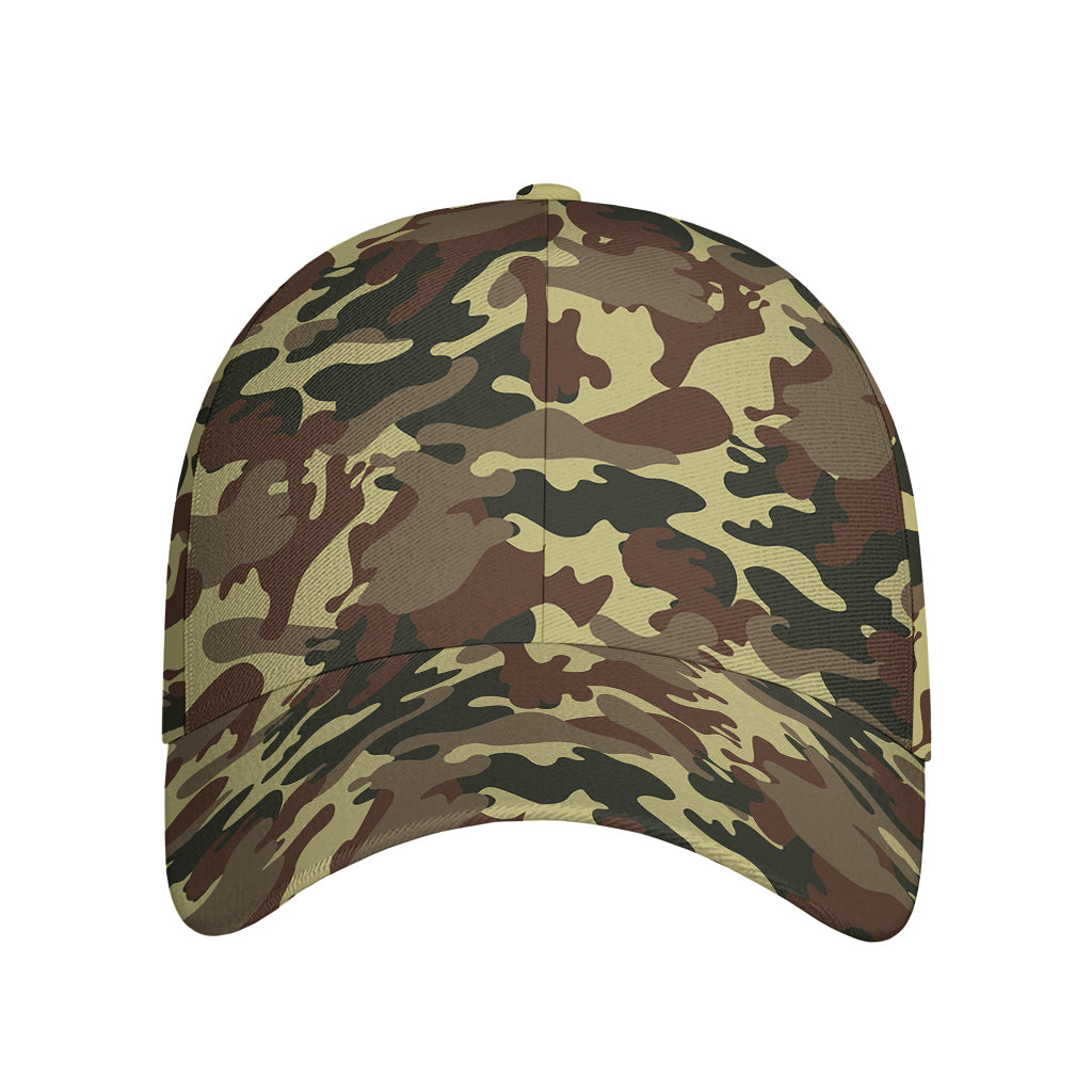 Brown Camouflage Print Baseball Cap