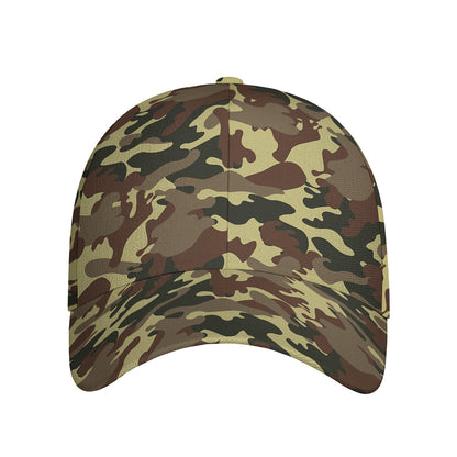 Brown Camouflage Print Baseball Cap