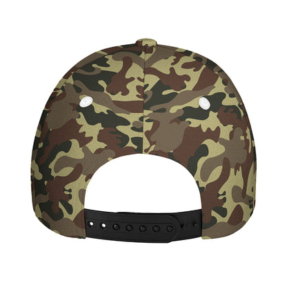 Brown Camouflage Print Baseball Cap