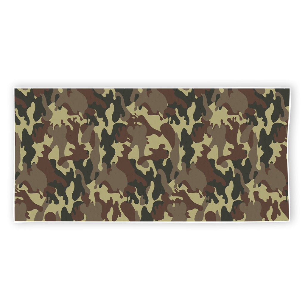 Brown Camouflage Print Beach Towel