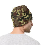 Brown Camouflage Print Beanie