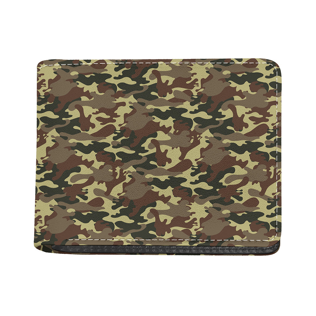 Brown Camouflage Print Bifold Wallet