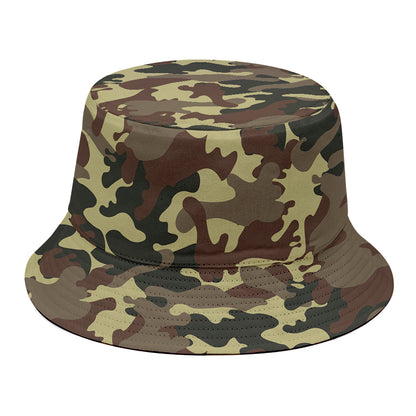 Brown Camouflage Print Bucket Hat