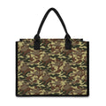 Brown Camouflage Print Canvas Tote Bag