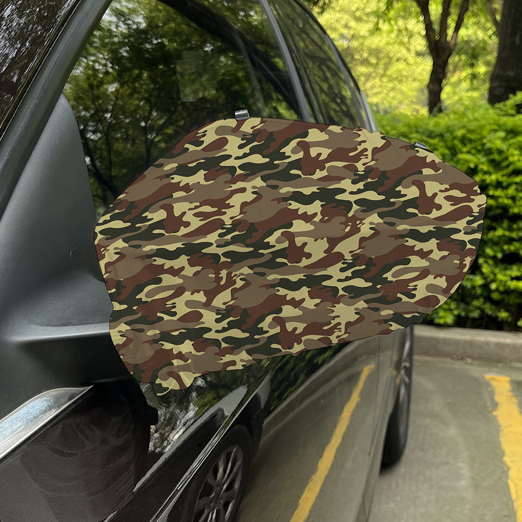 Brown Camouflage Print Car Side Mirror Covers