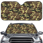 Brown Camouflage Print Car Windshield Sun Shade