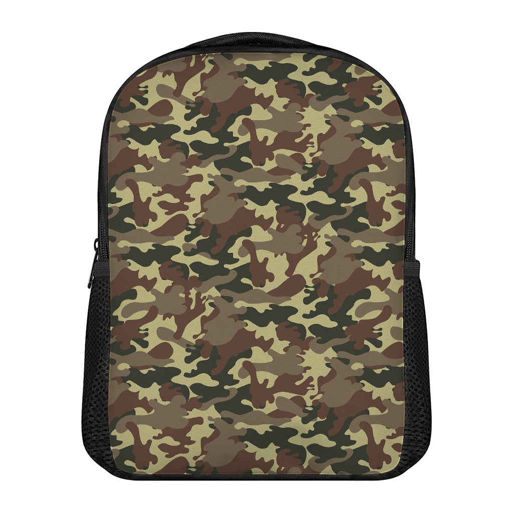 Brown Camouflage Print Casual Backpack