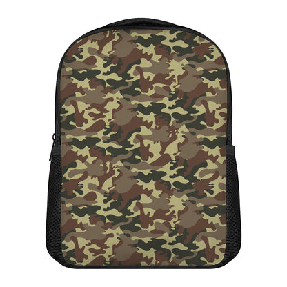 Brown Camouflage Print Casual Backpack