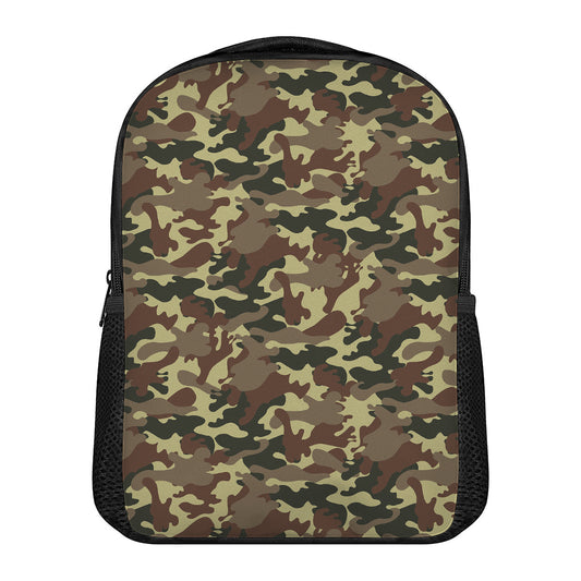 Brown Camouflage Print Casual Backpack