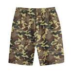 Brown Camouflage Print Cotton Shorts