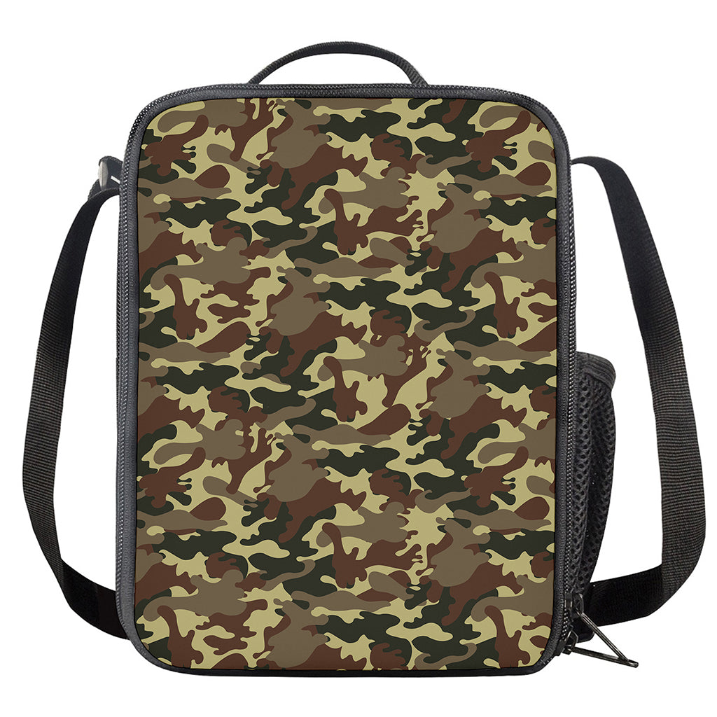 Brown Camouflage Print Crossbody Lunch Bag