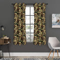 Brown Camouflage Print Grommet Curtain Panels